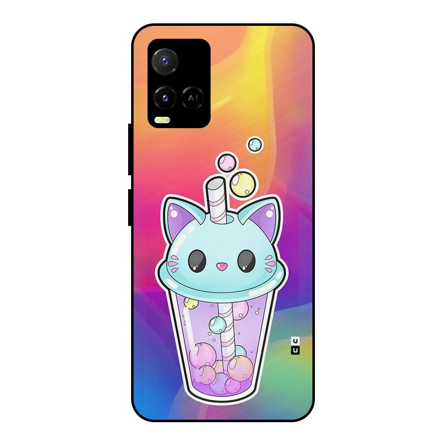 Cat Drink Metal Back Case for Vivo Y21T