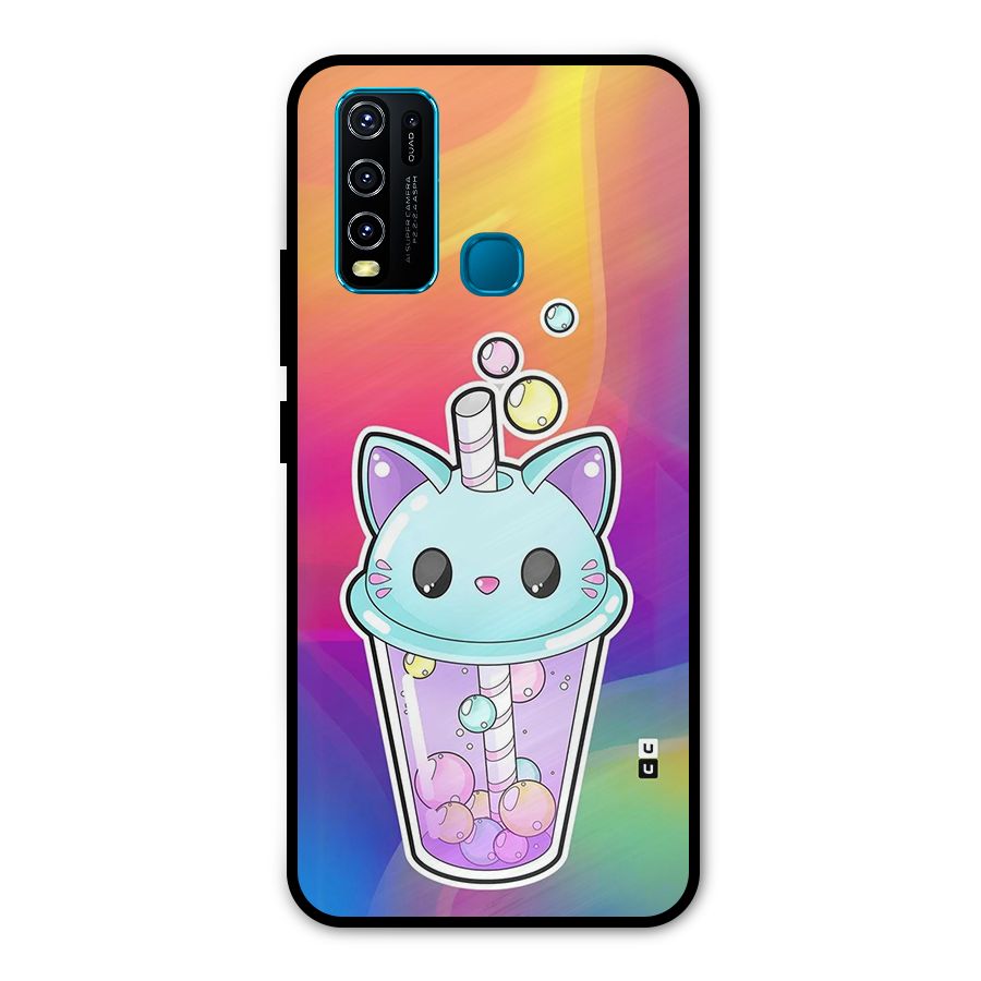 Cat Drink Metal Back Case for Vivo Y30