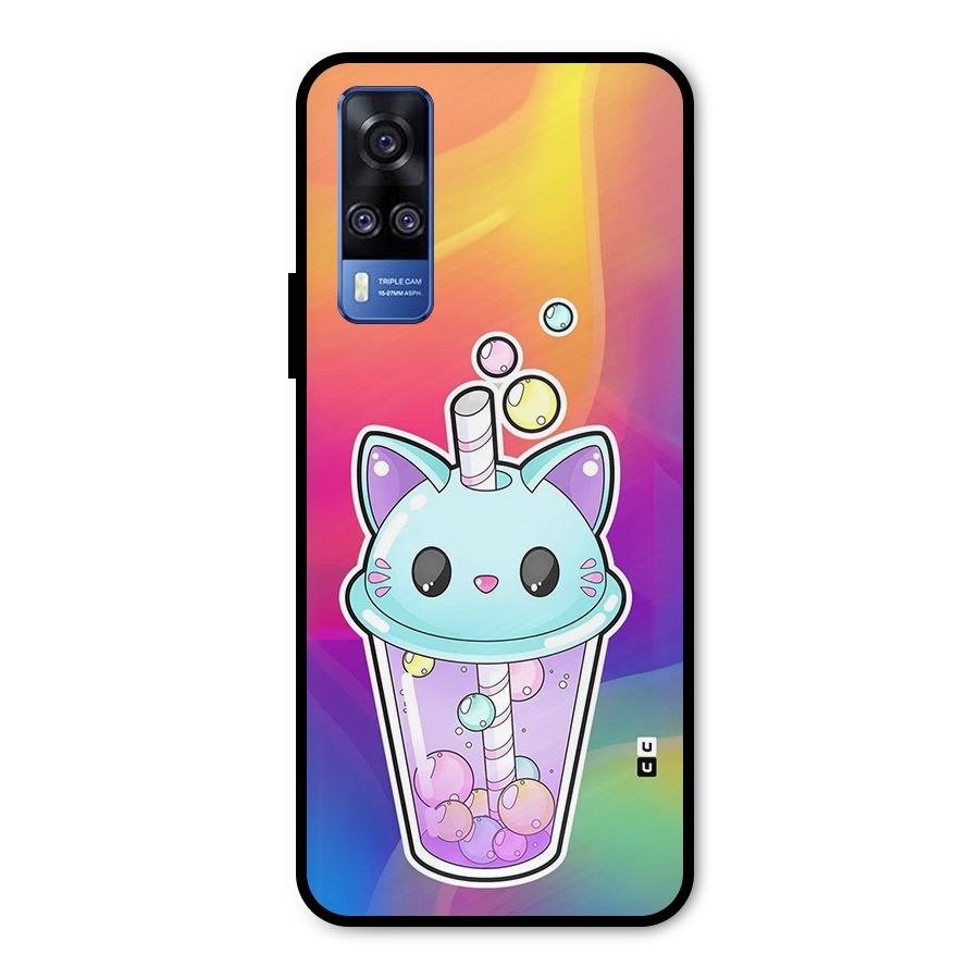 Cat Drink Metal Back Case for Vivo Y51A