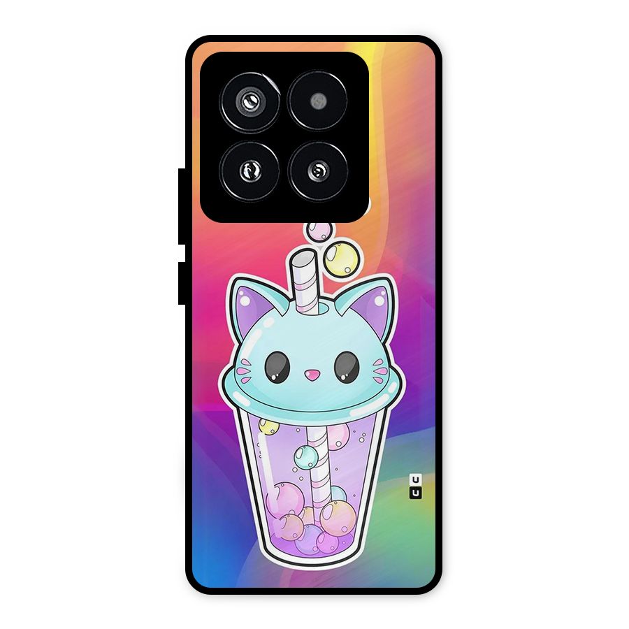 Cat Drink Metal Back Case for Xiaomi 14 Pro