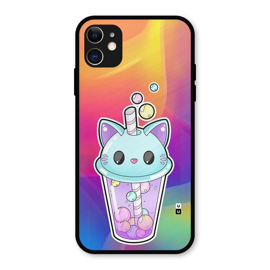 Cat Drink Metal Back Case for iPhone 11