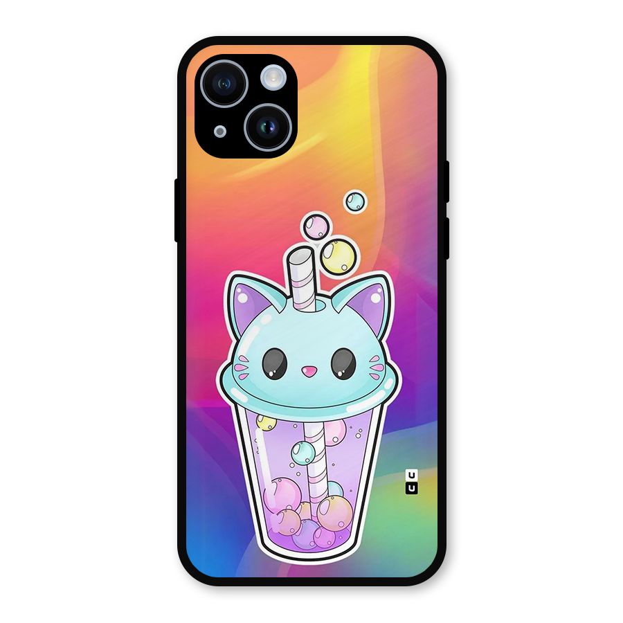 Cat Drink Metal Back Case for iPhone 14