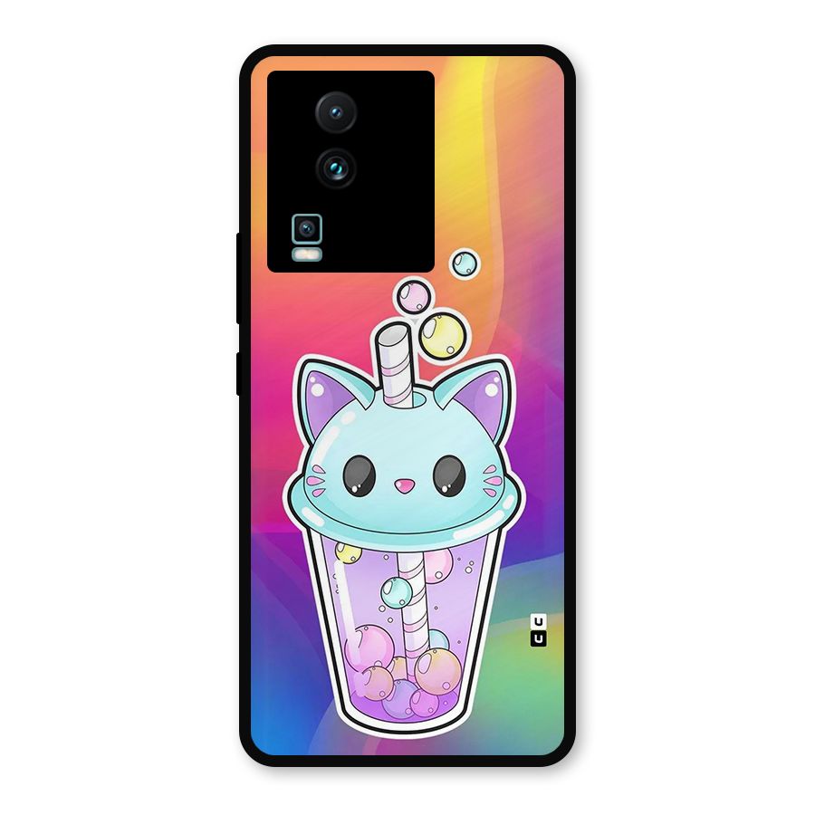 Cat Drink Metal Back Case for iQOO Neo 7 Pro