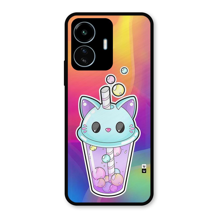 Cat Drink Metal Back Case for vivo iQOO Z6 Lite 5G