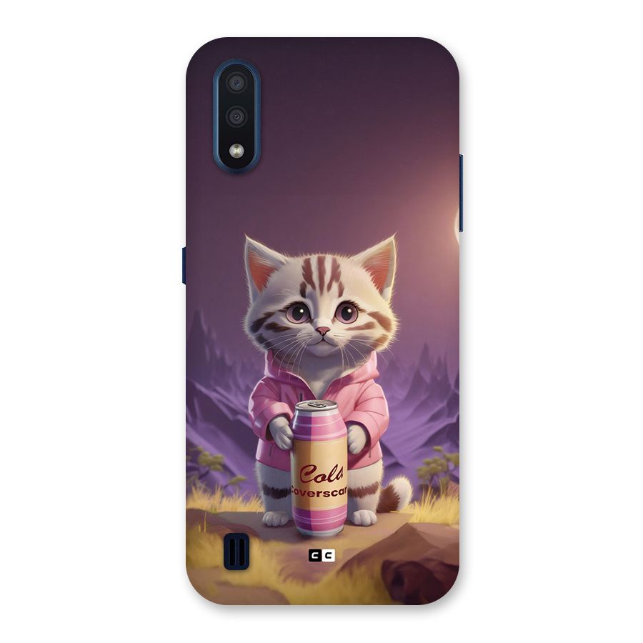 Cat Holding Can Back Case for Galaxy M01