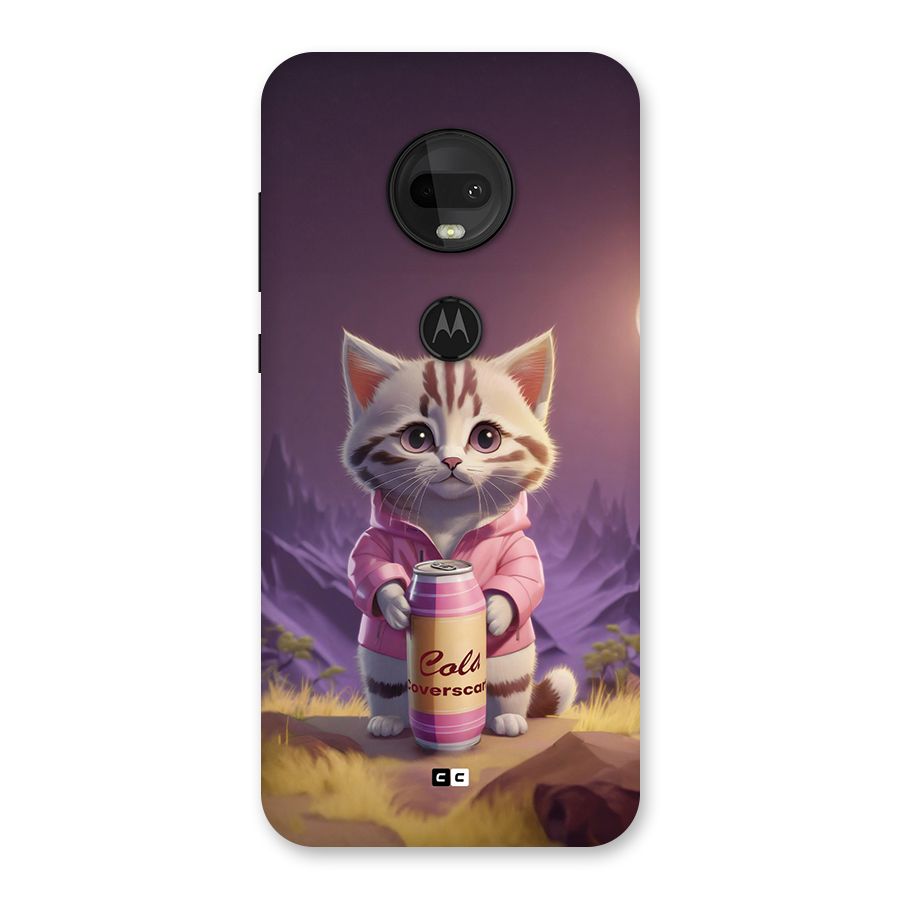 Cat Holding Can Back Case for Moto G7