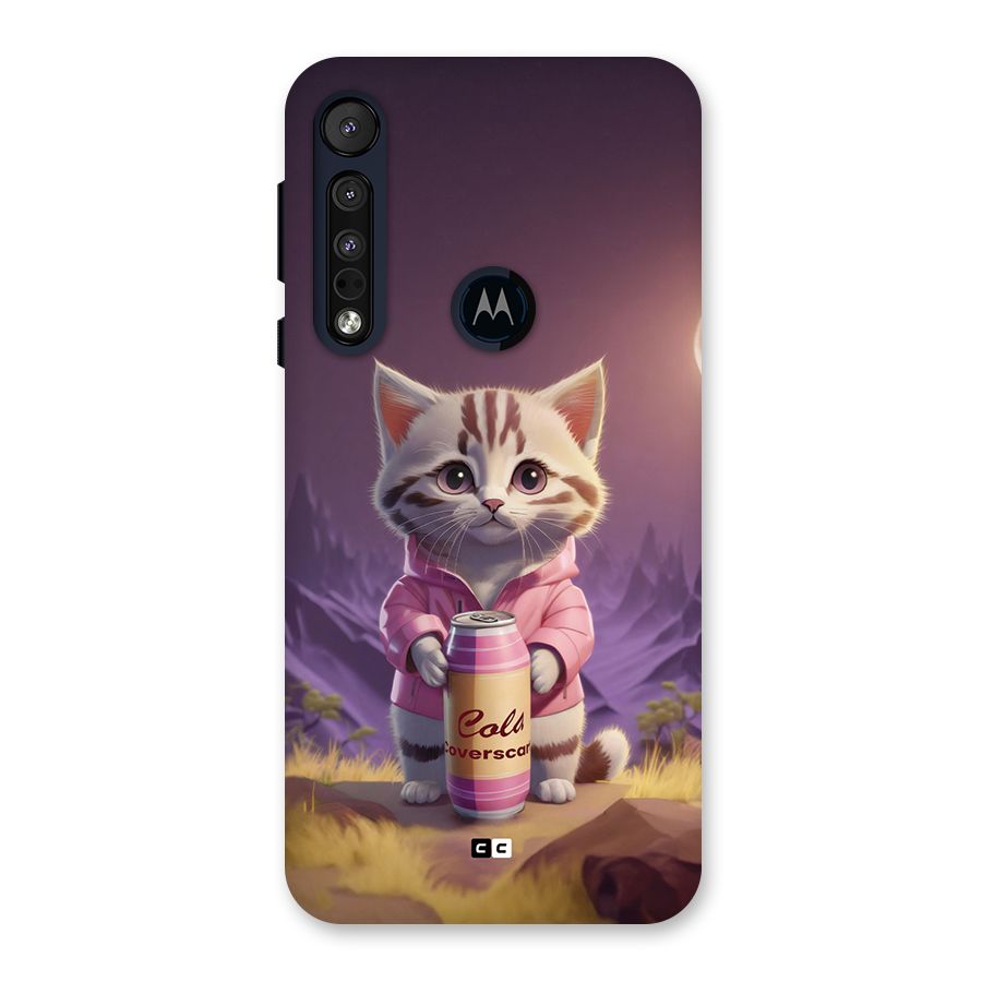 Cat Holding Can Back Case for Motorola One Macro
