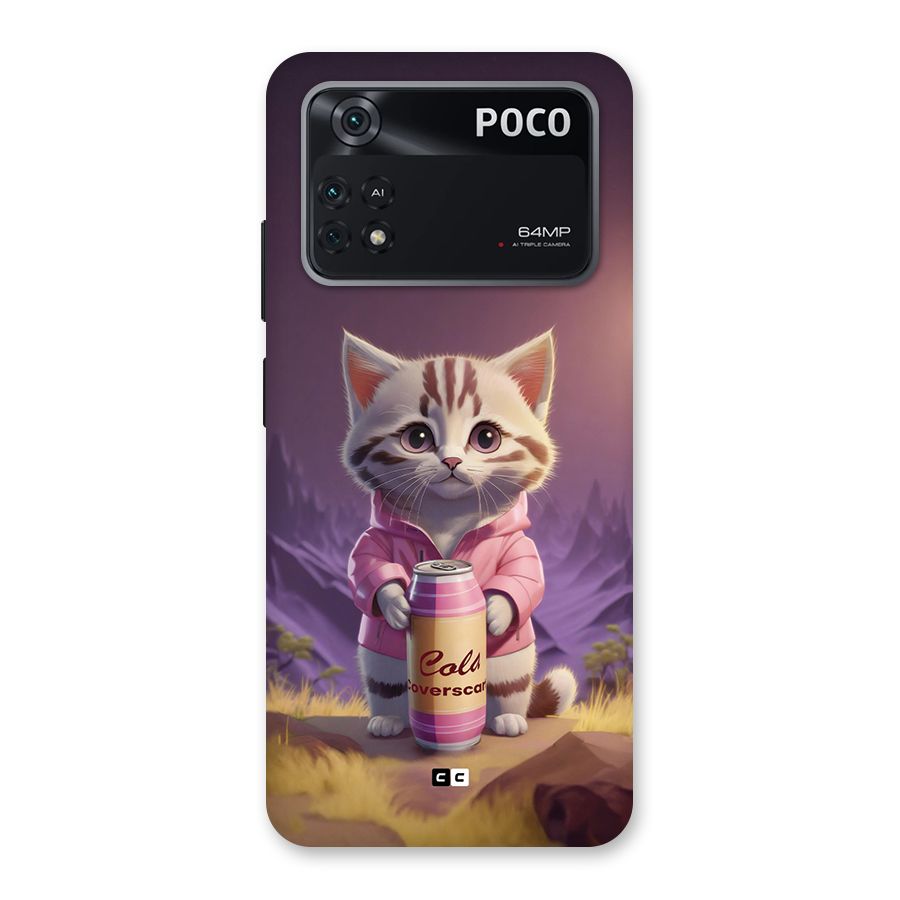 Cat Holding Can Back Case for Poco M4 Pro 4G