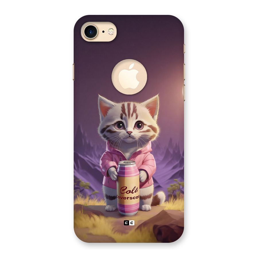 Cat Holding Can Back Case for iPhone 7 Logo Cut
