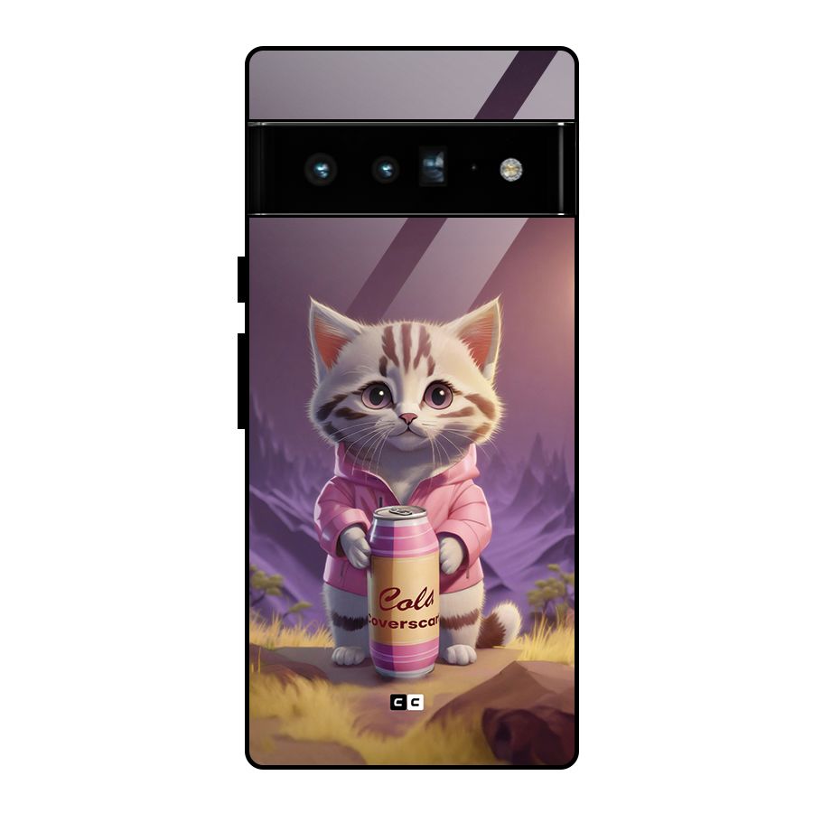 Cat Holding Can Glass Back Case for Google Pixel 6 Pro