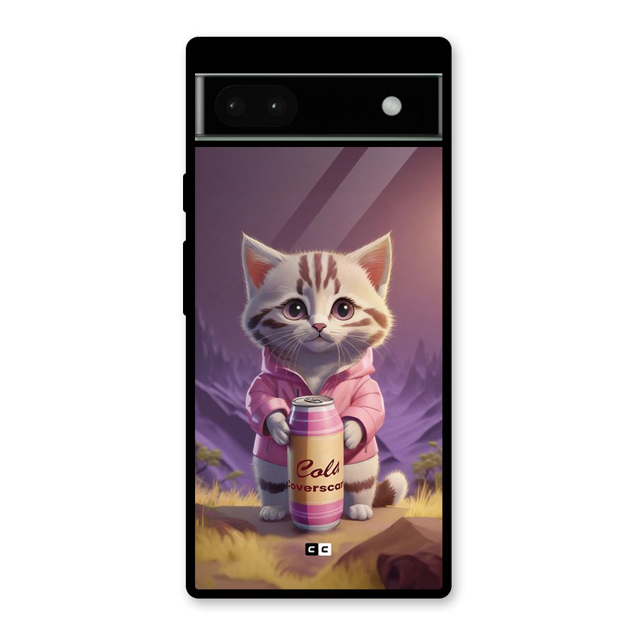 Cat Holding Can Glass Back Case for Google Pixel 6a