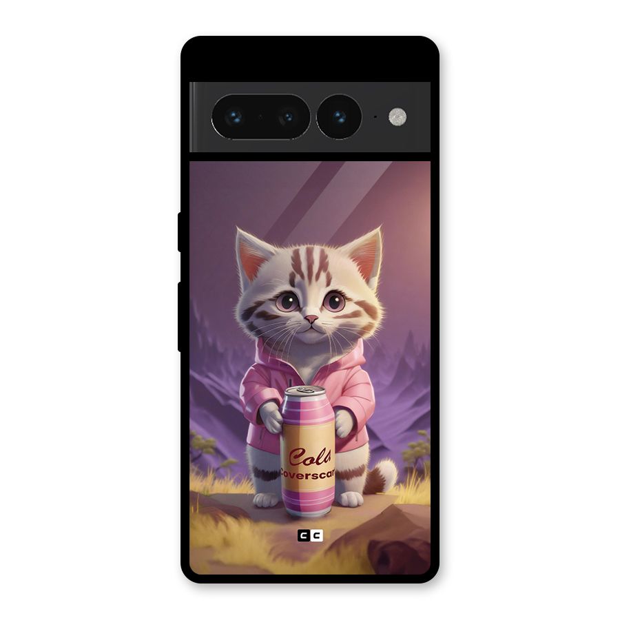 Cat Holding Can Glass Back Case for Google Pixel 7 Pro