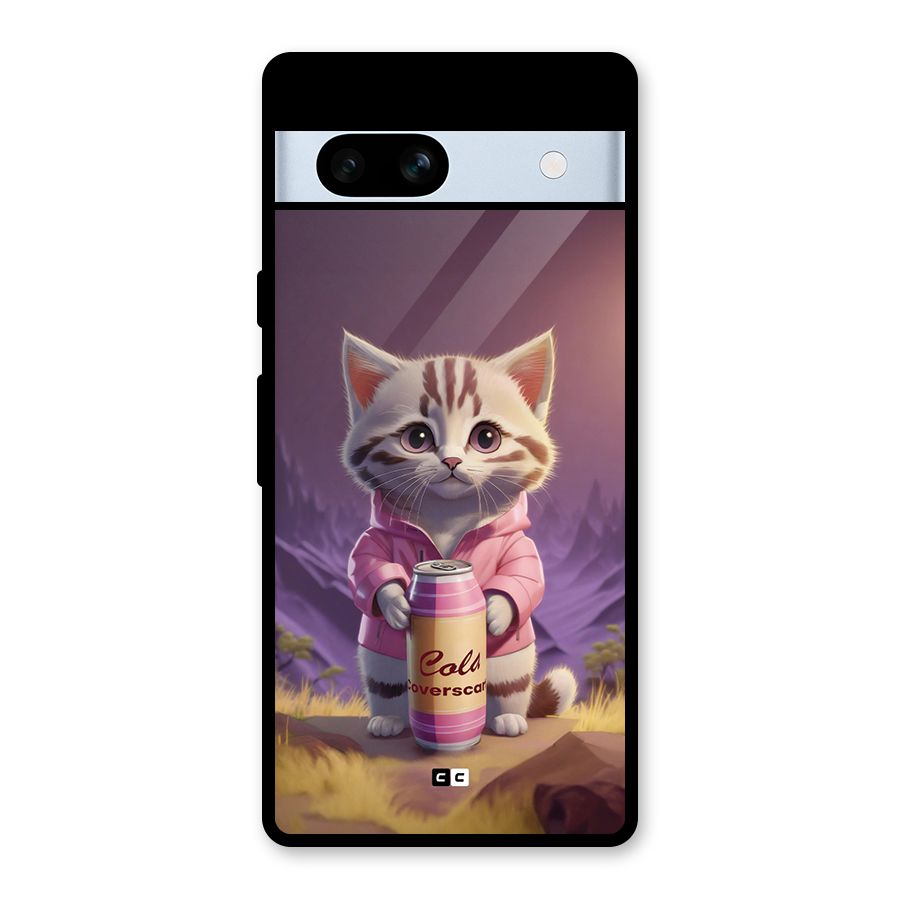 Cat Holding Can Glass Back Case for Google Pixel 7a