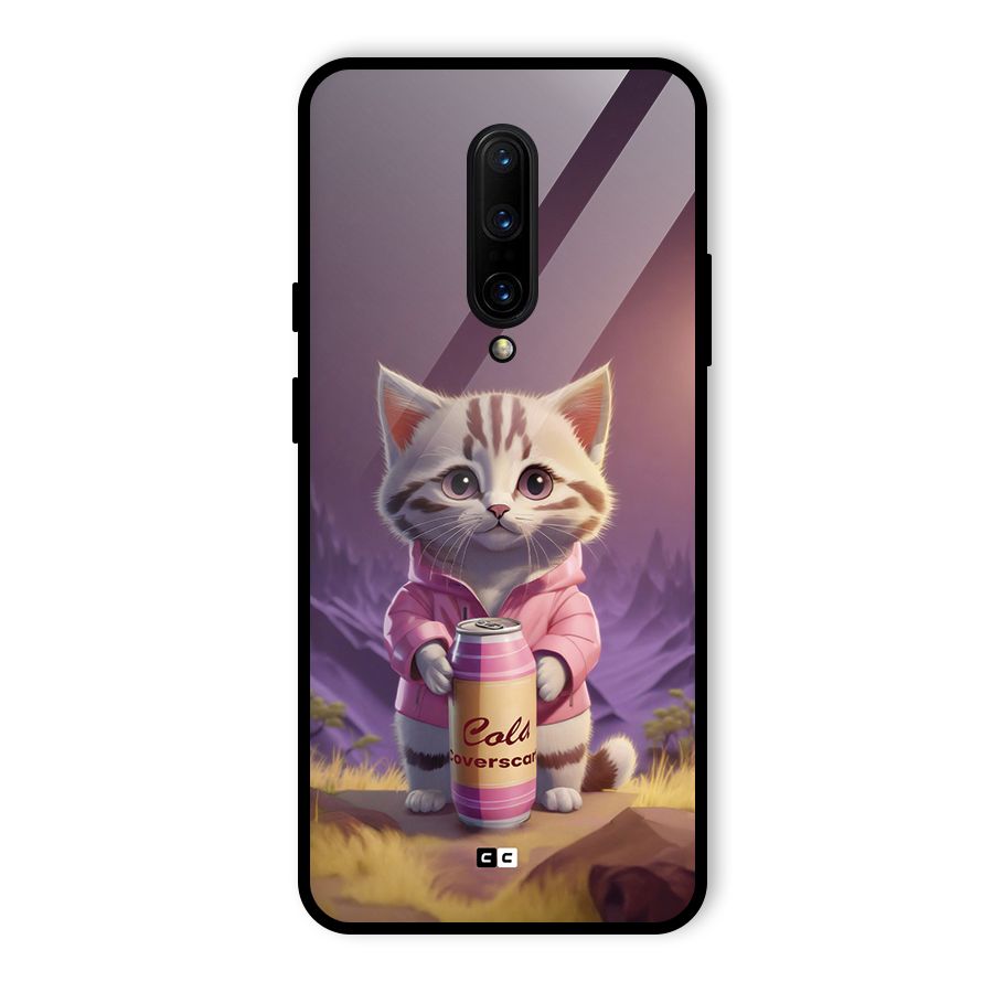 Cat Holding Can Glass Back Case for OnePlus 7 Pro