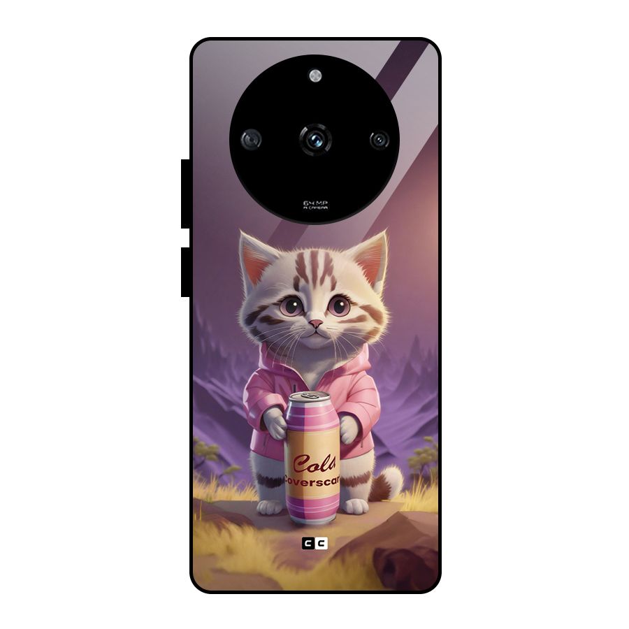 Cat Holding Can Glass Back Case for Realme Narzo 60 5G