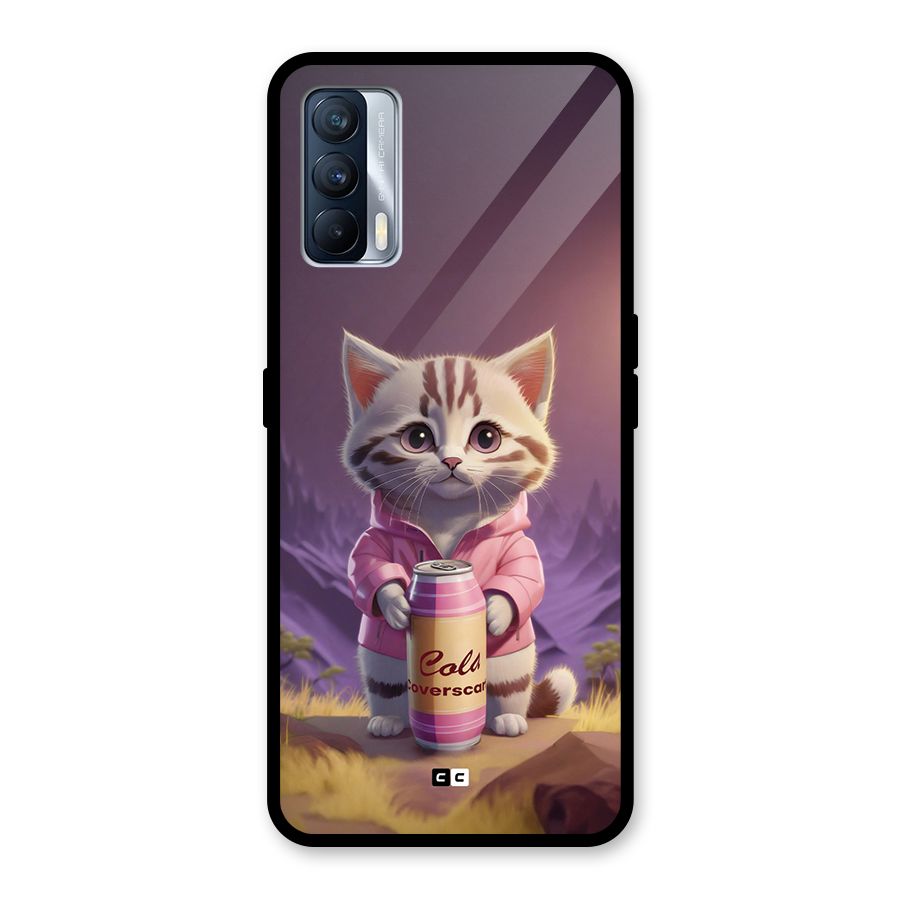 Cat Holding Can Glass Back Case for Realme X7
