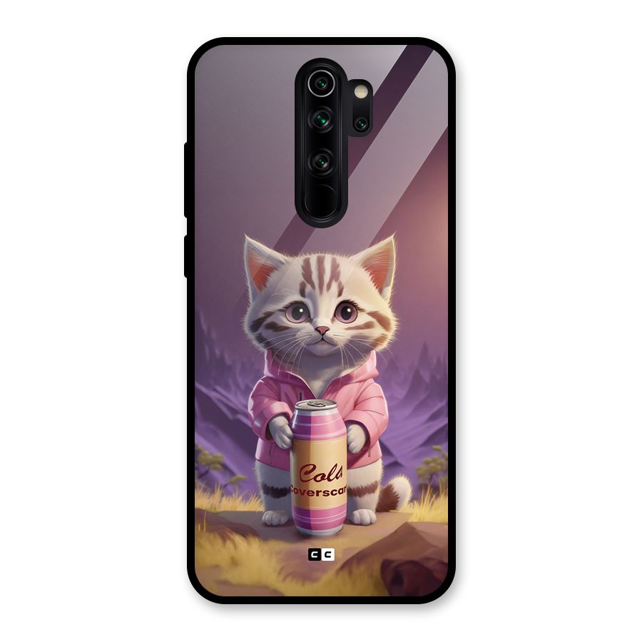 Cat Holding Can Glass Back Case for Redmi Note 8 Pro