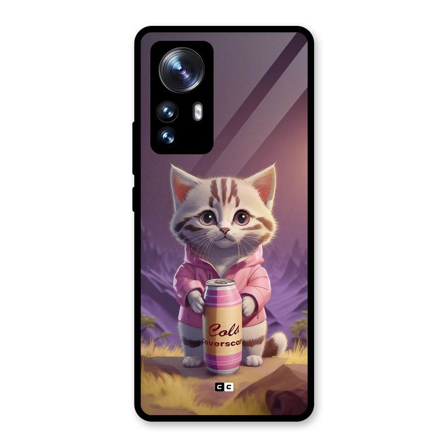 Cat Holding Can Glass Back Case for Xiaomi 12 Pro