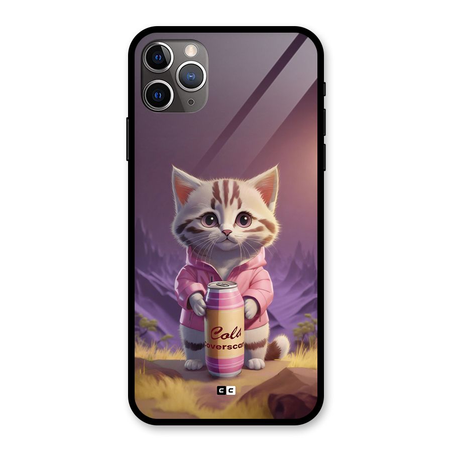 Cat Holding Can Glass Back Case for iPhone 11 Pro Max