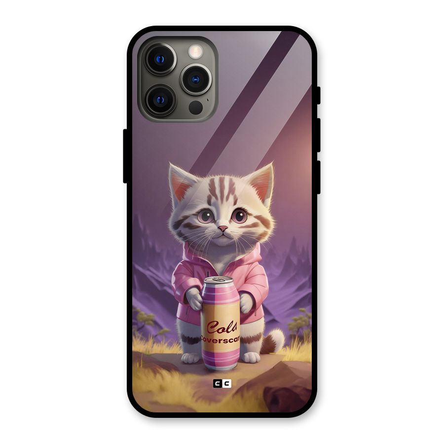 Cat Holding Can Glass Back Case for iPhone 12 Pro Max