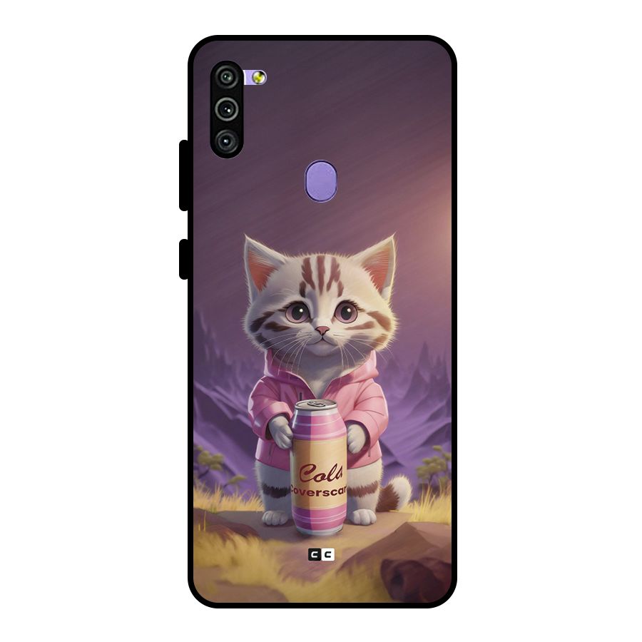 Cat Holding Can Metal Back Case for Galaxy M11