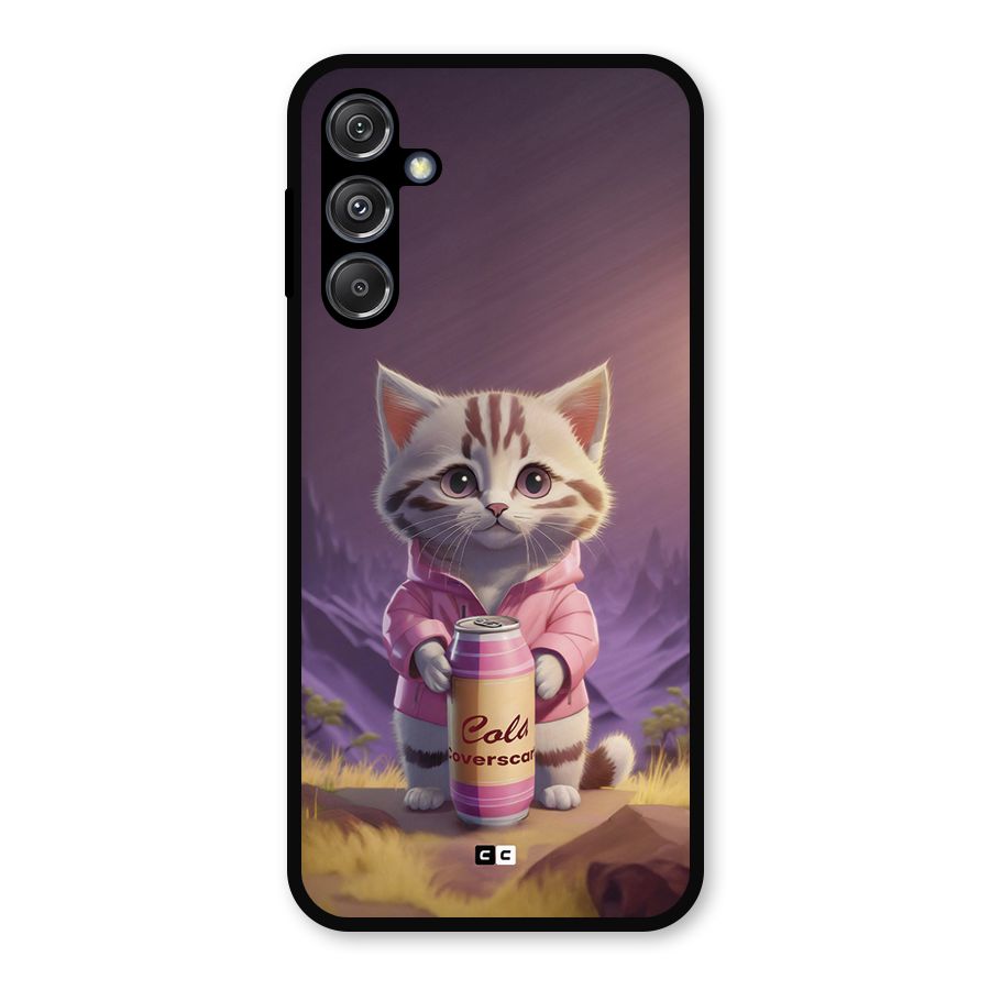 Cat Holding Can Metal Back Case for Galaxy M34 5G