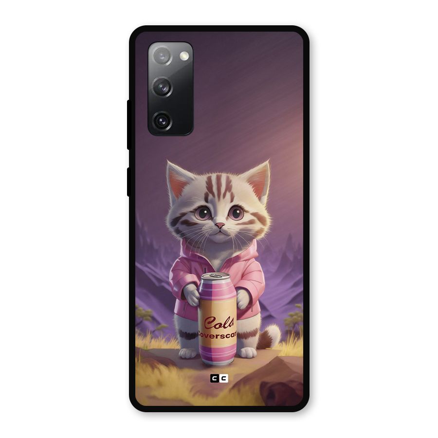 Cat Holding Can Metal Back Case for Galaxy S20 FE 5G