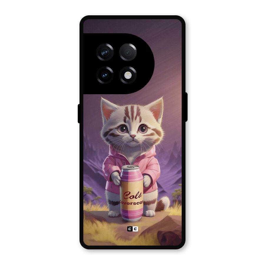Cat Holding Can Metal Back Case for OnePlus 11R