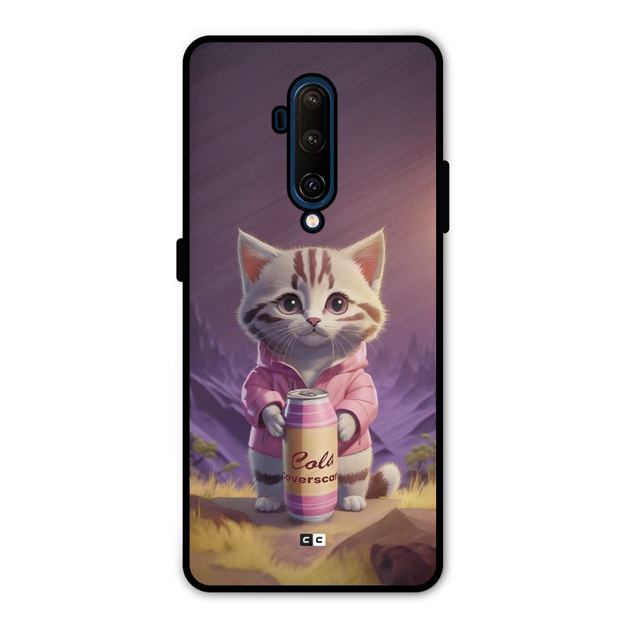Cat Holding Can Metal Back Case for OnePlus 7T Pro