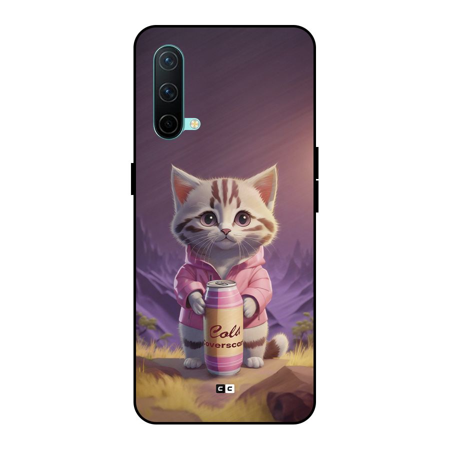 Cat Holding Can Metal Back Case for OnePlus Nord CE 5G