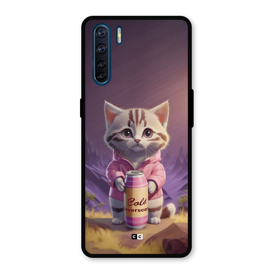 Cat Holding Can Metal Back Case for Oppo F15