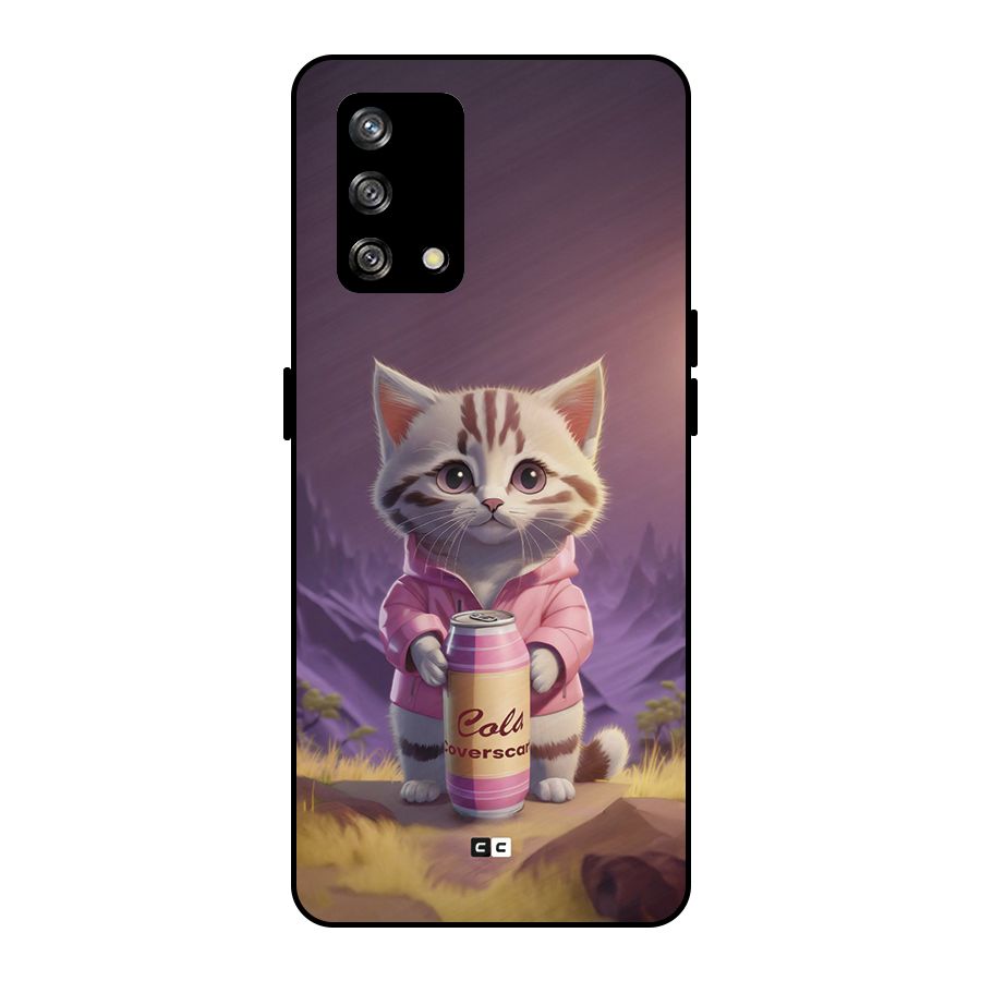 Cat Holding Can Metal Back Case for Oppo F19