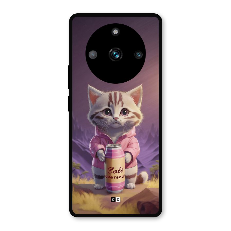 Cat Holding Can Metal Back Case for Realme 11 Pro Plus