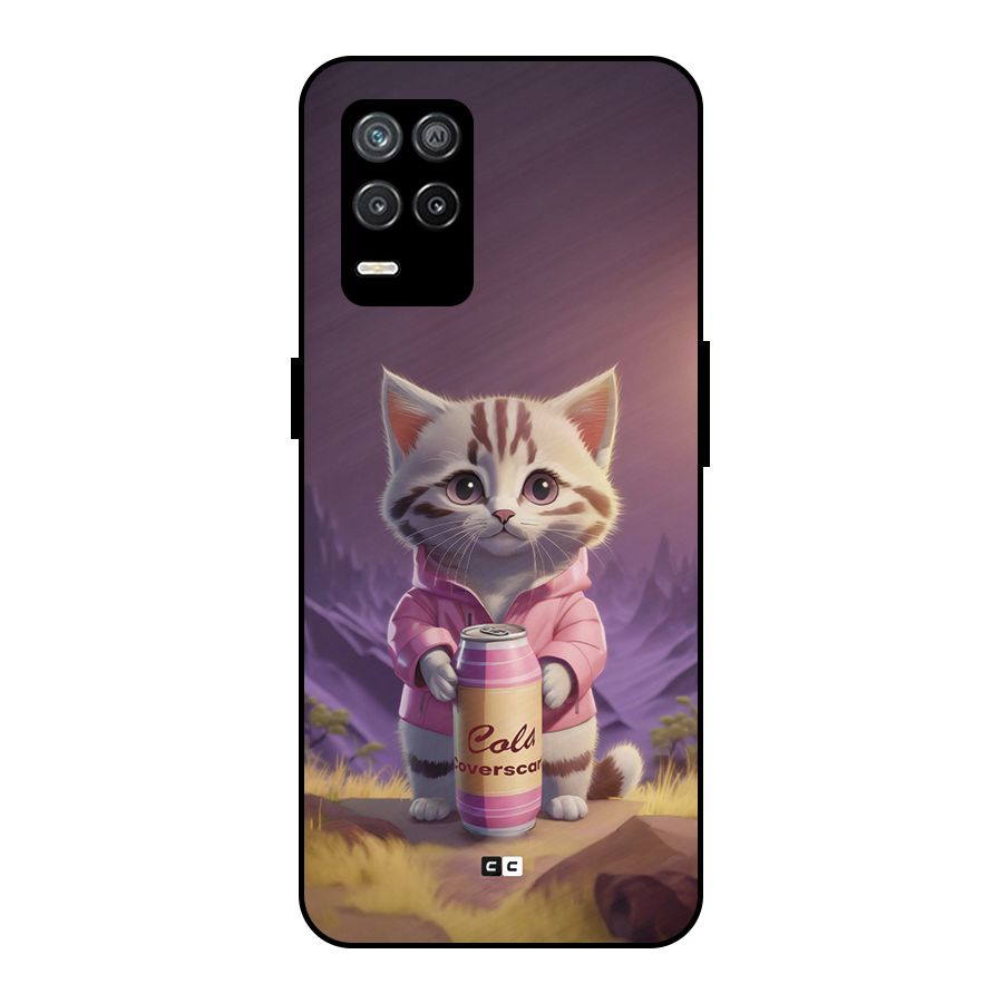 Cat Holding Can Metal Back Case for Realme 8 5G