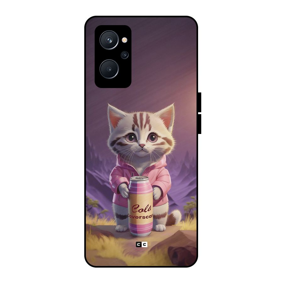 Cat Holding Can Metal Back Case for Realme 9i 5G