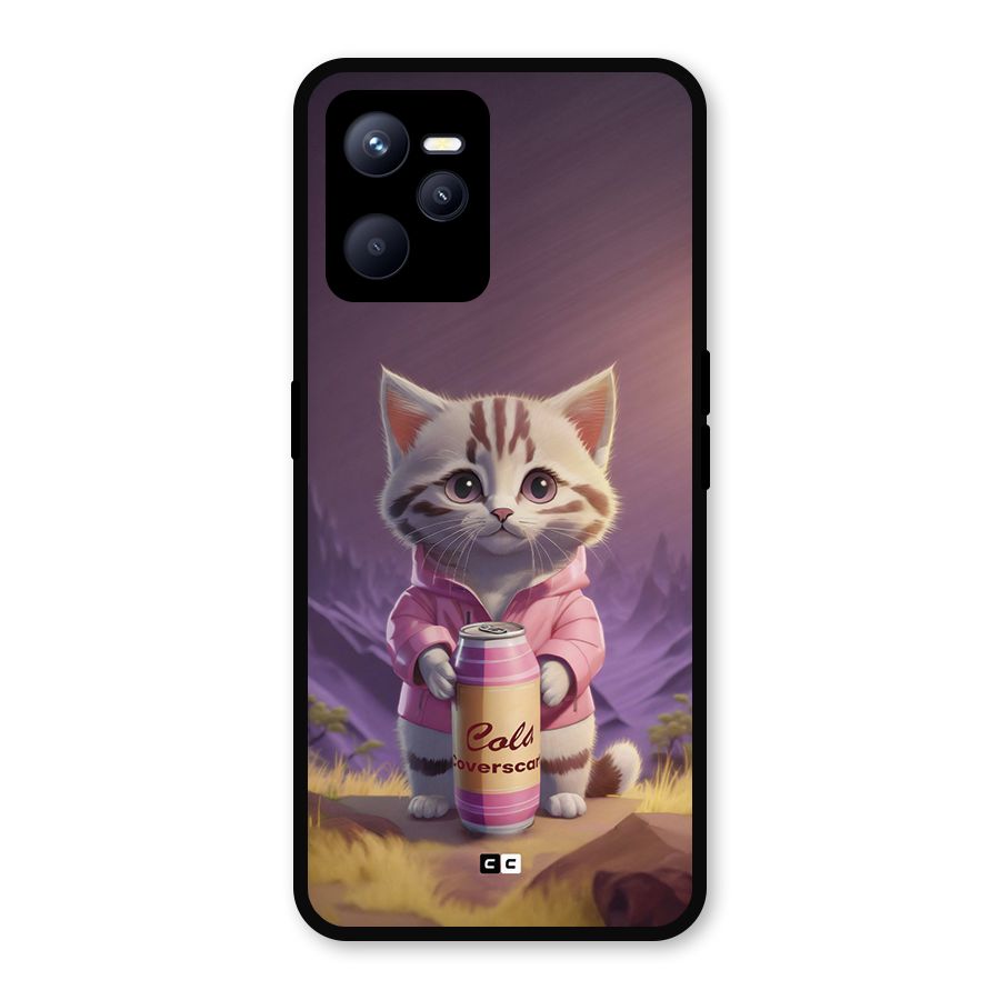 Cat Holding Can Metal Back Case for Realme C35