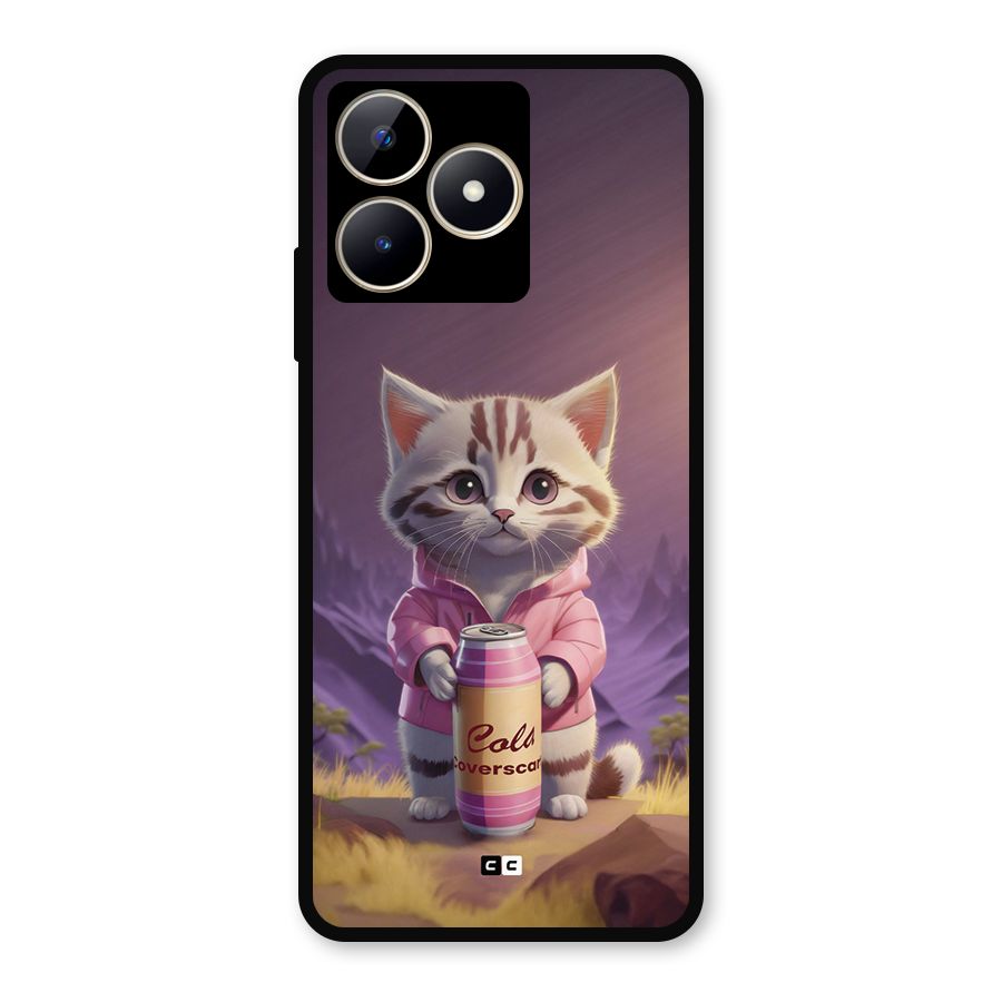 Cat Holding Can Metal Back Case for Realme C53