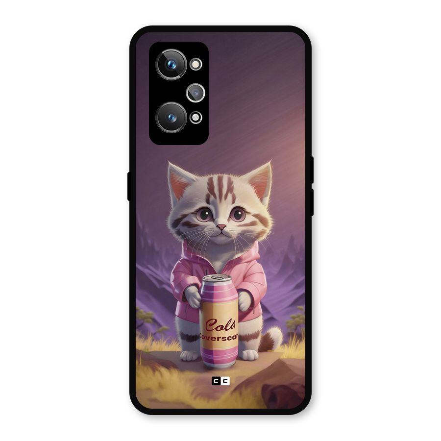 Cat Holding Can Metal Back Case for Realme GT 2