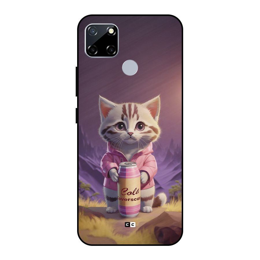 Cat Holding Can Metal Back Case for Realme Narzo 30A