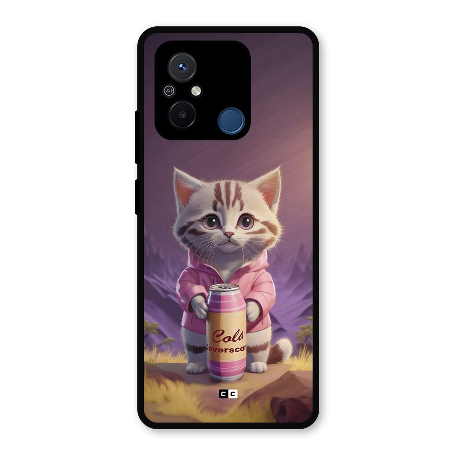 Cat Holding Can Metal Back Case for Redmi 12C