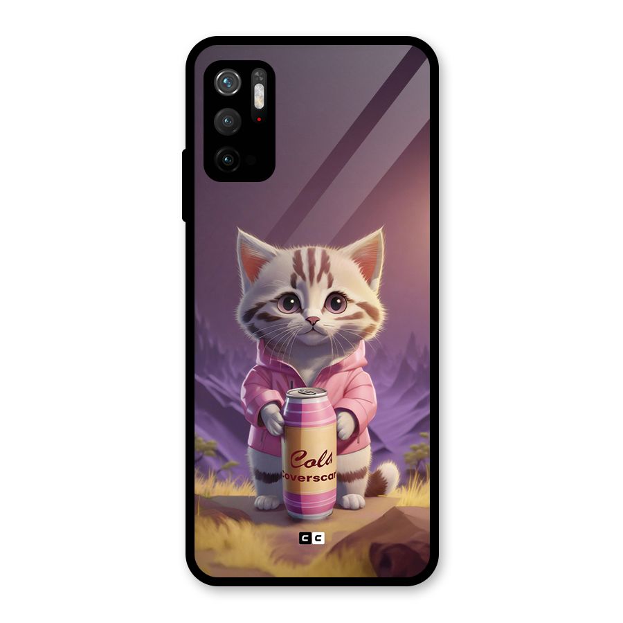 Cat Holding Can Metal Back Case for Redmi Note 10T 5G