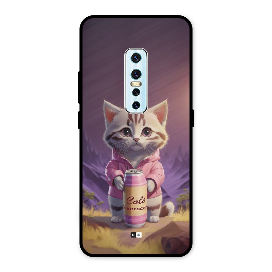 Cat Holding Can Metal Back Case for Vivo V17 Pro