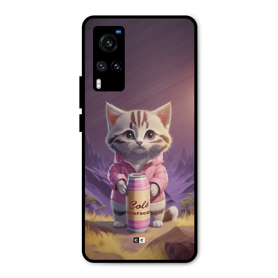 Cat Holding Can Metal Back Case for Vivo X60