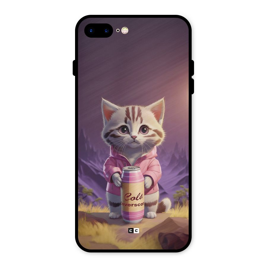 Cat Holding Can Metal Back Case for iPhone 7 Plus