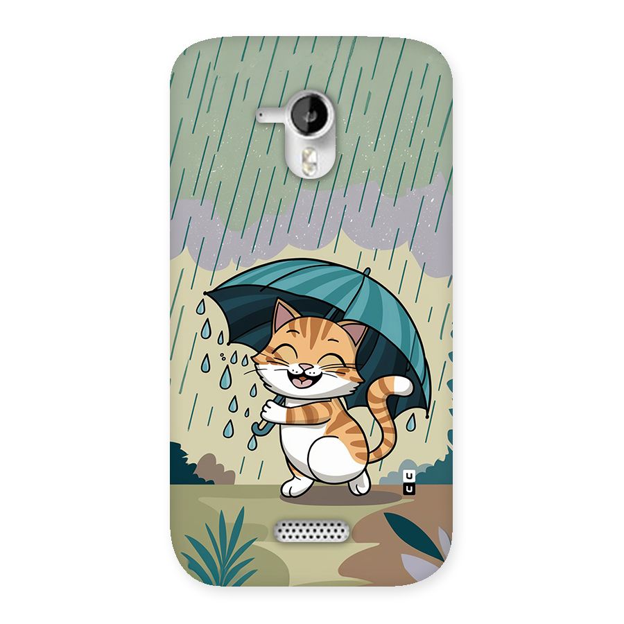 Cat In Rain Back Case for Canvas HD A116