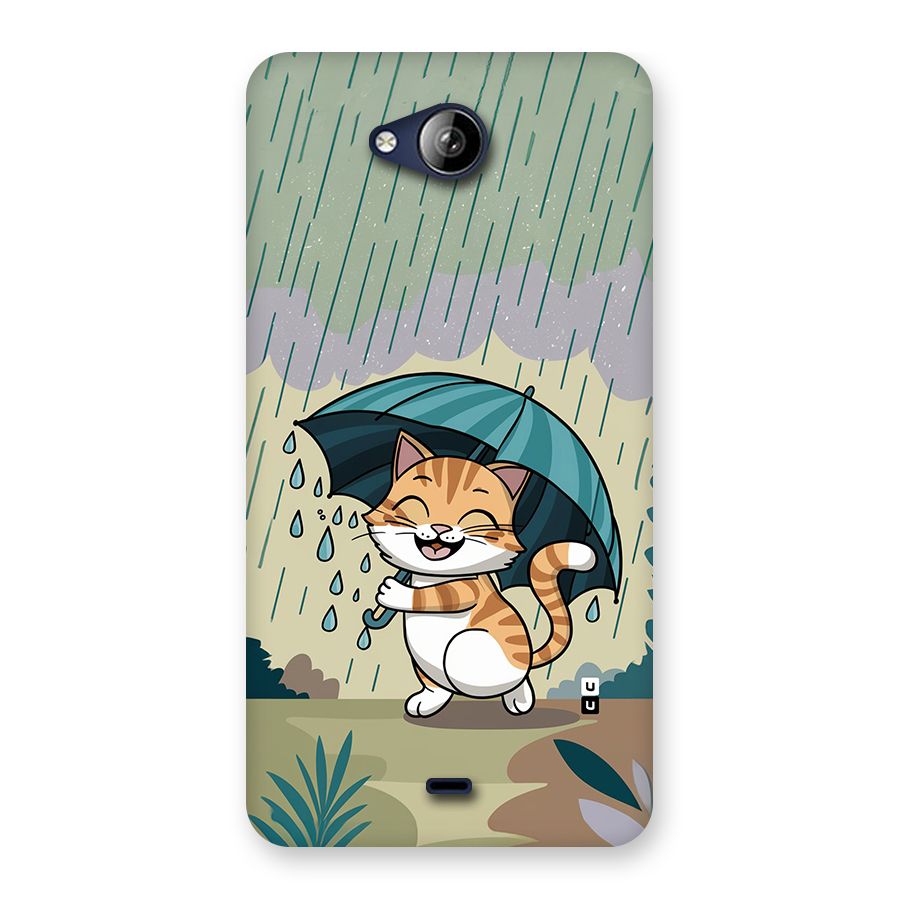 Cat In Rain Back Case for Canvas Play Q355