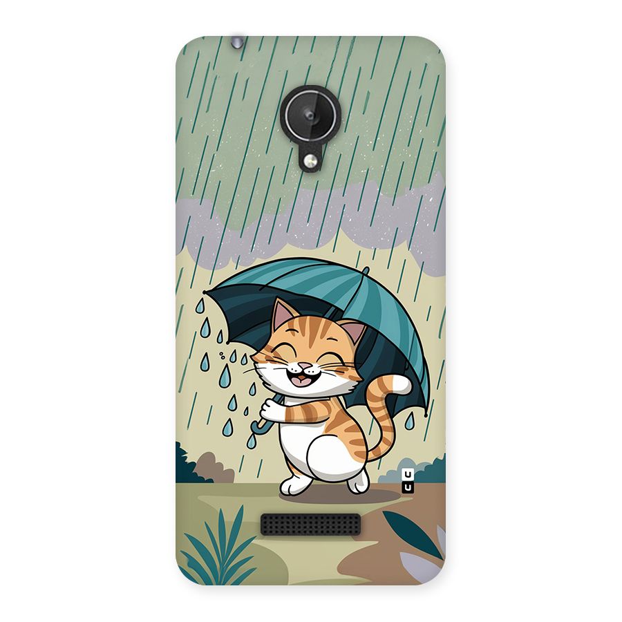 Cat In Rain Back Case for Canvas Spark Q380
