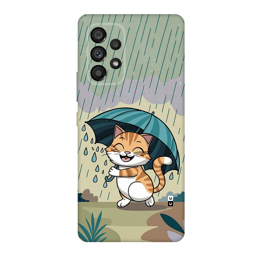 Cat In Rain Back Case for Galaxy A53 5G