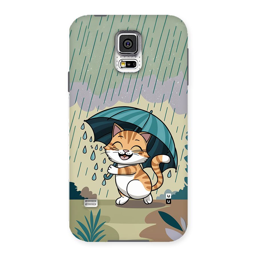 Cat In Rain Back Case for Galaxy S5