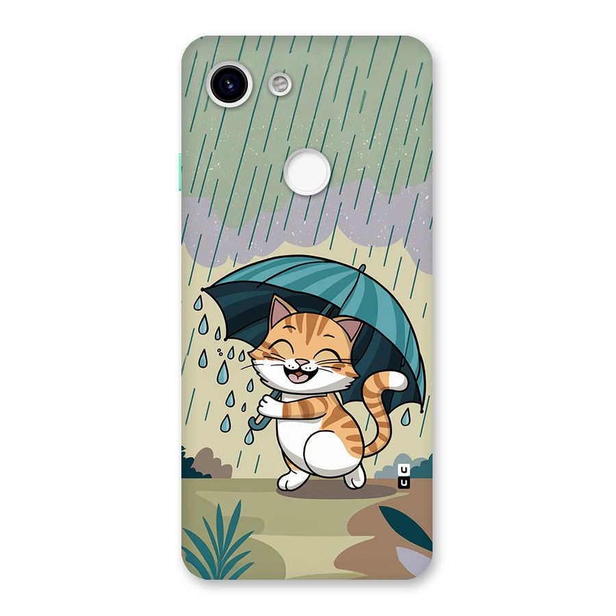 Cat In Rain Back Case for Google Pixel 3